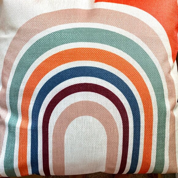 18" Colorful Abstract Boho Rainbow Geometric Art Throw Pillow Cover New - Picture 3 of 3